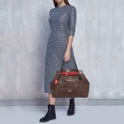 مملوكة مسبقًا حقيبة يد توتس فندي فيلا بورغيز جلد سيليريا برونزي 