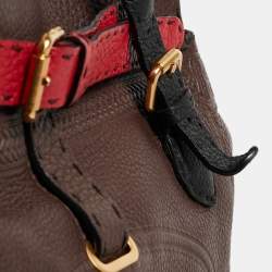 مملوكة مسبقًا حقيبة يد توتس فندي فيلا بورغيز جلد سيليريا برونزي 