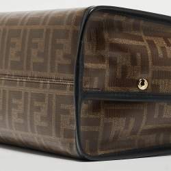 Pre Owned Fendi Brown/Black Zucca Coated Canvas Peekaboo Defender Cover