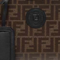 Pre Owned Fendi Brown/Black Zucca Coated Canvas Peekaboo Defender Cover