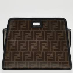 Pre Owned Fendi Brown/Black Zucca Coated Canvas Peekaboo Defender Cover