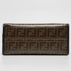 Pre Owned Fendi Brown/Black Zucca Coated Canvas Peekaboo Defender Cover