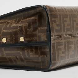 Pre Owned Fendi Brown/Black Zucca Coated Canvas Peekaboo Defender Cover