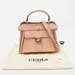 Fendi Light Pink Leather Mini Front Pocket Peekaboo Top Handle Bag