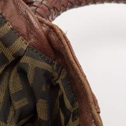 Pre Owned Fendi Brown Pebbled Leather Spy Bag
