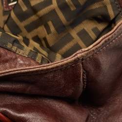 Pre Owned Fendi Brown Pebbled Leather Spy Bag