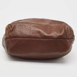 Pre Owned Fendi Brown Pebbled Leather Spy Bag