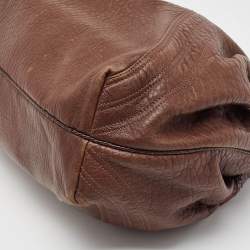 Pre Owned Fendi Brown Pebbled Leather Spy Bag