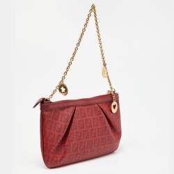 مملوكة مسبقًا حقيبة صغيرة فندي دينم زوكينو أزرق مقوى بسلسلة