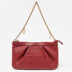 مملوكة مسبقًا حقيبة صغيرة فندي دينم زوكينو أزرق مقوى بسلسلة