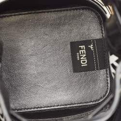 Pre Owned Fendi Black Zucca PVC and Leather Mini Mon Tresor Drawstring Bucket Bag