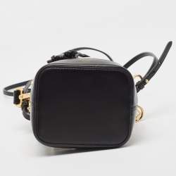 Pre Owned Fendi Black Zucca PVC and Leather Mini Mon Tresor Drawstring Bucket Bag