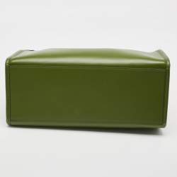 مملوكة مسبقًا Fendi Green Leather Medium Sunshine Tote