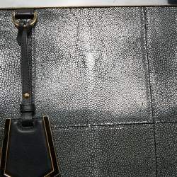 Pre Owned Fendi Black/Grey Stingray and Leather Large 2Jours Tote