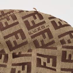 مملوكة مسبقًا Fendi Ebene/Tobacco Zucchino Canvas and Leather Baguette Hobo
