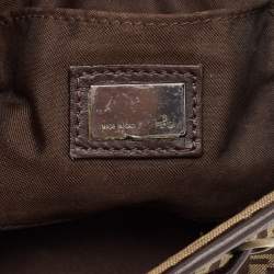 مملوكة مسبقًا Fendi Ebene/Tobacco Zucchino Canvas and Leather Baguette Hobo