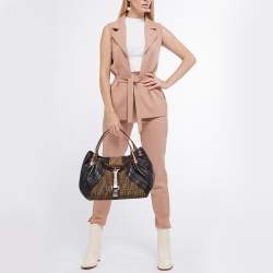 Pre Owned Fendi Tobacco Textured Leather Spy Bag