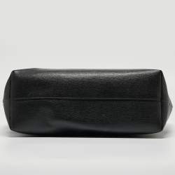 Pre Owned Fendi Black/Pink Leather Medium Flowerland Roll Tote