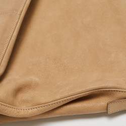 Pre Owned Fendi Beige Shimmer Nubuck Leather Mama Forever Shoulder Bag