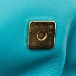 Pre Owned Fendi Blue Leather Fendista Chain Clutch 