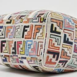 Pre Owned Fendi Multicolor Zucchino Coated Canvas and Leather Small Forever Bauletto Bag
