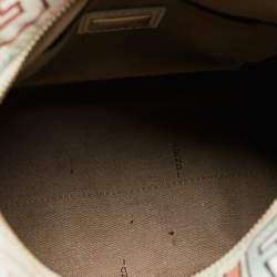 Pre Owned Fendi Multicolor Zucchino Coated Canvas and Leather Small Forever Bauletto Bag