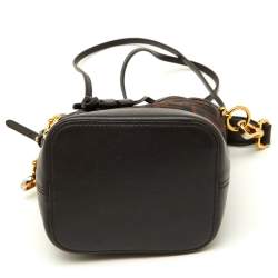 Pre Owned Fendi Tobacco Zucca  Mesh and Leather Mini Mon Tresor Bucket Bag