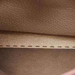 Pre Owned Fendi Old Rose Leather Medium Peekaboo Top Handle Bag