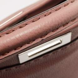 Pre Owned Fendi Old Rose Leather Medium Peekaboo Top Handle Bag