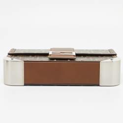 مملوكة مسبقًا Fendi Brown Zucca Canvas and Leather Medium Trunk Baguette 