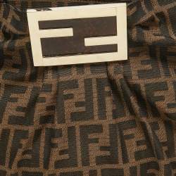 مملوكة مسبقًا Fendi Tobacco Zucca Canvas And Patent Leather Large Mia Shoulder Bag