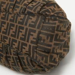 مملوكة مسبقًا Fendi Tobacco Zucca Canvas And Patent Leather Large Mia Shoulder Bag