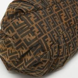 مملوكة مسبقًا Fendi Tobacco Zucca Canvas And Patent Leather Large Mia Shoulder Bag