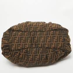 مملوكة مسبقًا Fendi Tobacco Zucca Canvas And Patent Leather Large Mia Shoulder Bag