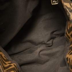 مملوكة مسبقًا Fendi Tobacco Zucca Canvas And Patent Leather Large Mia Shoulder Bag