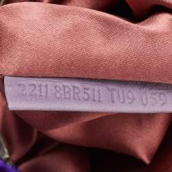 Pre Owned Fendi Purple Mesh,Velvet and Alligator Pearl Embellished Spy Hobo