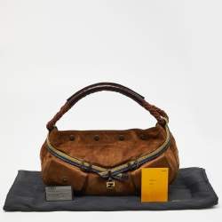 Fendi Brown Suede and Leather Front Pocket Hobo