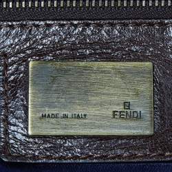 Fendi Brown Suede and Leather Front Pocket Hobo