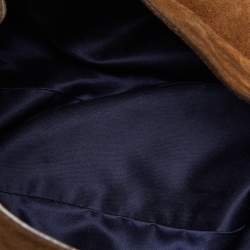 Fendi Brown Suede and Leather Front Pocket Hobo