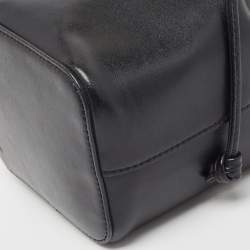 Pre Owned Fendi Black Leather Mini Mon Tresor Drawstring Bucket Bag