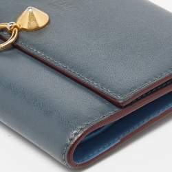 Fendi Grey Leather Trifold Compact Wallet