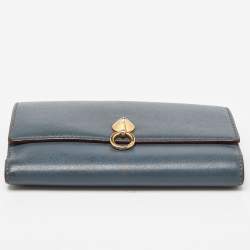 Fendi Grey Leather Trifold Compact Wallet