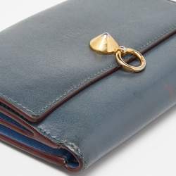 Fendi Grey Leather Trifold Compact Wallet