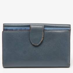 Fendi Grey Leather Trifold Compact Wallet