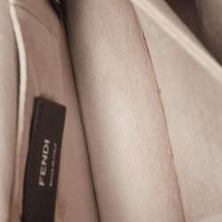 Pre Owned Fendi Taupe Leather Mini Kan I Shoulder Bag