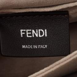 Pre Owned Fendi Taupe Leather Mini Kan I Shoulder Bag