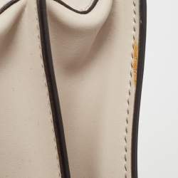 Pre Owned Fendi Taupe Leather Mini Kan I Shoulder Bag