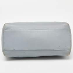 Pre Owned Fendi Blue/Purple Leather Mini Peekaboo Top Handle Bag