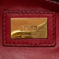 Pre Owned Fendi Blue/Purple Leather Mini Peekaboo Top Handle Bag