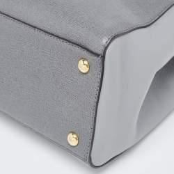 Pre Owned Fendi Grey Leather Mini 2Jours Tote